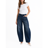 Polo Womens Jessie Barrel Leg Jeans In Dark Wash