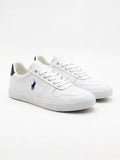 Polo Mens Action Leather Sneakers In White