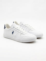 Polo Mens Action Leather Sneakers In White