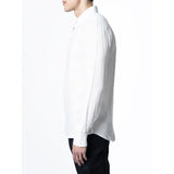 Polo Mens Long Sleeve Plain Linen Blend Shirt In White