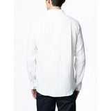 Polo Mens Long Sleeve Plain Linen Blend Shirt In White
