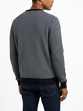 Polo Mens Ls Textured Crew Long Sleeve Knitwear In Navy