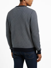 Polo Mens Ls Textured Crew Long Sleeve Knitwear In Navy