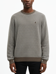 Polo Mens Textured Knitwear In Stone