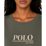Polo Womens Short Sleeves Embroidered T-Shirt In Thyme