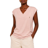Polo Womens Bella Short Sleeves Cap Sleeve T-Shirt In Mushroom