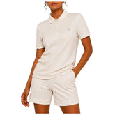 Polo Womens Chloe Short Sleeves Aop Sport Golfer In Off White