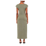 Polo Womens Cap Short Sleeves Casual Dress In Olive