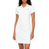 Polo Womens Leah Short Sleeves Golfer Dress In White Multi