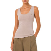 Polo Womens Ivy Sleeveless Knitted Tank Top In Mushroom