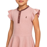 Polo Girls Danica Flared Short Dress In Pink