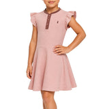Polo Girls Danica Flared Short Dress In Pink