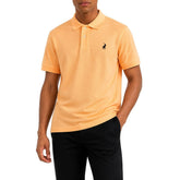 Polo Mens Essential Pique Short Sleeves Golfer In Peach