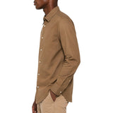 Polo Mens Long Sleeves Plain Linen Shirt In Brown