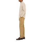 Polo Mens Classic Plain Oxford Long Sleeves Shirt In Stone