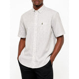 Polo Mens Short Sleeves Stripe Shirt In Green/White