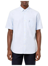 Polo Mens Classic Plain Oxford Short Sleeves Shirt In Light Blue