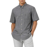 Polo Mens Classic Plain Oxford Short Sleeves Shirt In Charcoal