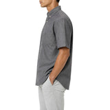 Polo Mens Classic Plain Oxford Short Sleeves Shirt In Charcoal