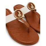 Polo Womens Big Flip Flop Sandals In Tan