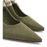 Polo Ladies Tape Slingback Heels In Olive