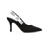 Polo Womens Tape Slingback Heels In Black
