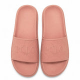 Polo Girls Monogram Moulded Pool Slides In Pink
