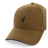 Polo Mens 6 Panel Structured Peak Cap In Khaki