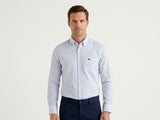 Harmont & Blaire Single Fabric Stripped Shirt In Blue