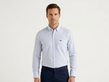 Harmont & Blaire Single Fabric Stripped Shirt In Blue