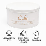 Regent Kitchen Cake Tin In White & Gold