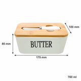 Regent Ceramic Butter Dish With Bamboo Lid In White
