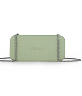 Fenn Silver Zip Chain Purse In Pastel Green