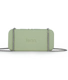 Fenn Silver Zip Chain Purse In Pastel Green