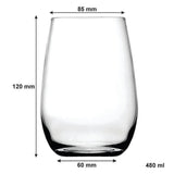 Consol Bordeaux Stemless Set Of 4 Wine Glasses
