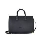 Fenn Gold Zip Laptop Bag In Black