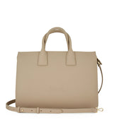 Fenn Gold Zip Laptop Bag In Sand