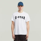 G-Star Raw Men's White Felt Logo T-Shirt