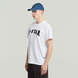 G-Star Raw Men's White Felt Logo T-Shirt