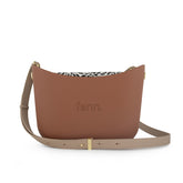 Fenn Gold Zip Light Stone Handle Tote Bag In Tan