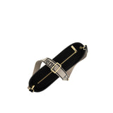 Fenn Gold Chain Black Canvas Tote Bag In Black