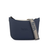 Fenn Silver Zip Tote Bag In Navy On Bone