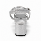Orbit Ladies Block Heels In Silver