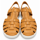 Hush Puppies Womens Shilah Brushed Coconut Chrome Free Gold Rated Cow Leather Sandals In Tan