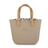 Fenn Gold Zip Tan Handle Tote Bag In Camel