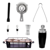 Bar Butler 8 Piece Cockatail Bar Set In Black