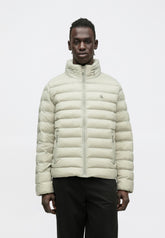 Calvin Klein Mens Long Sleeve Nylon Hooded Puffer Jacket In Fog