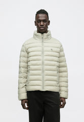 Calvin Klein Mens Long Sleeve Nylon Hooded Puffer Jacket In Fog