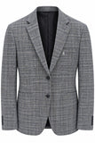 Polo Mens Custom Fit Check Blazer In Charcoal