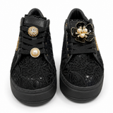 Sissy Boy Womens Yvette Platform Sneaker In Black